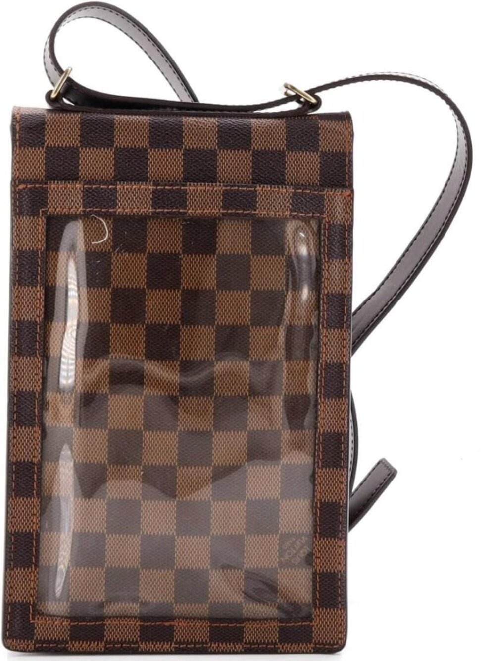 Louis Vuitton Damier Ebene Crossbody Bag | Authentic LV Messenger | Brown Canvas - Picture 5 of 8